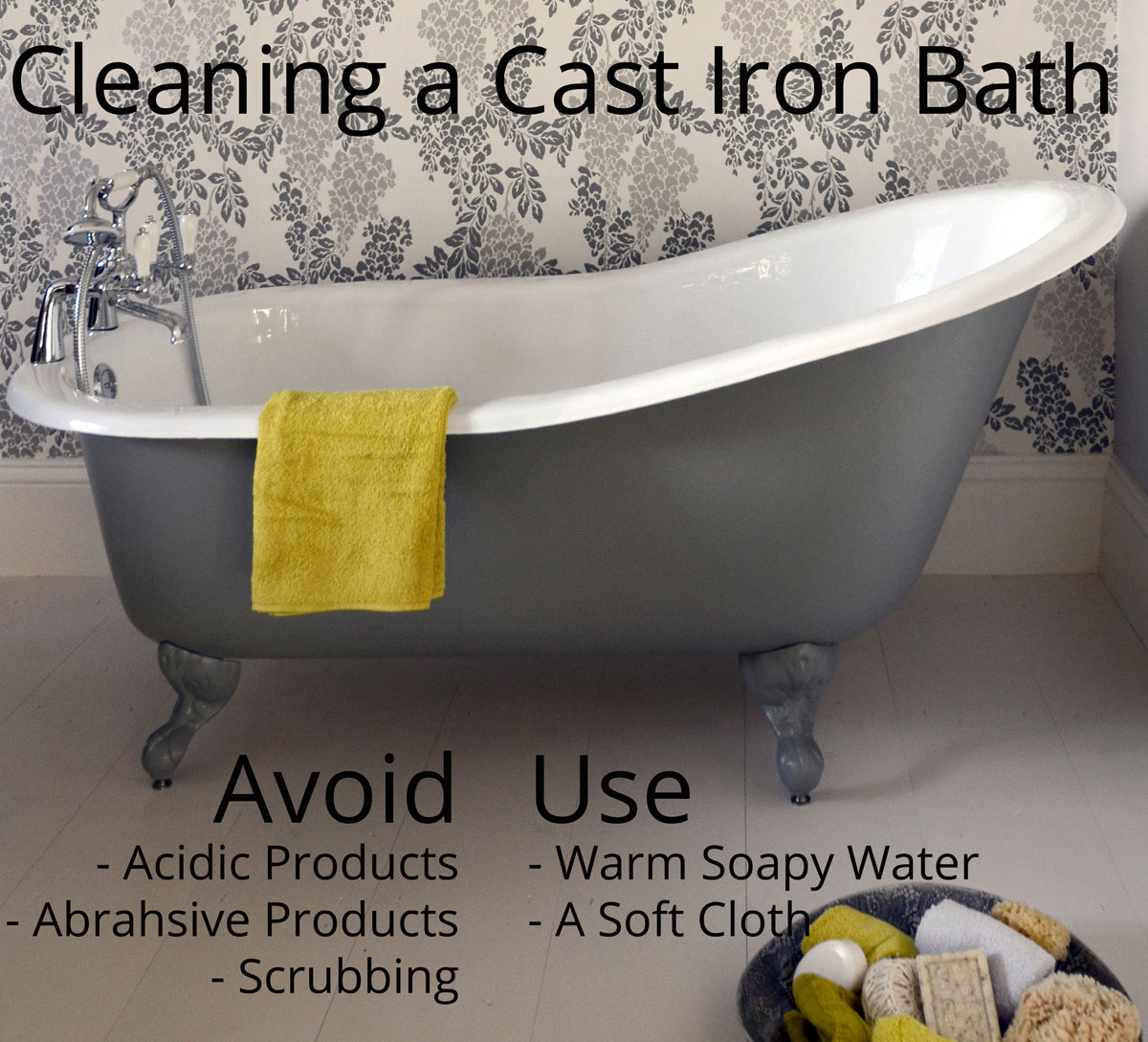 How do I clean my cast iron bath? - The Cast Iron Bath Company