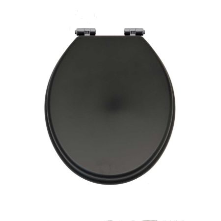 The Cast Iron Bath Company - Tamar Toilet Seat - Matt Black - Top View