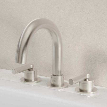 Senska 3-Hole Bath Filler - Deck Mounted - Metal Lever - Brushed Nickel