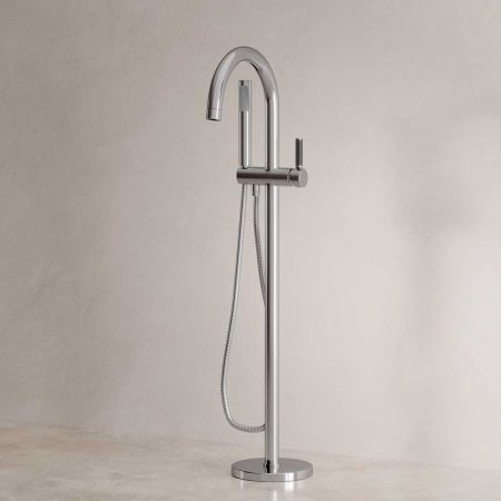 Bayor Floor Mounted Bath Shower Mixer - Black Lever