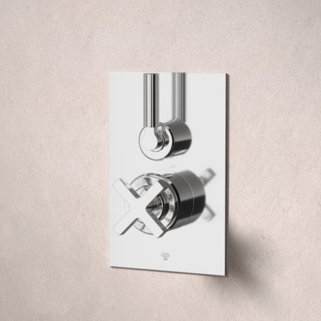 Bayor Single Outler Concealed Shower with 210mm Ceiling Arm & 8" Rose - Metal Lever - Chrome