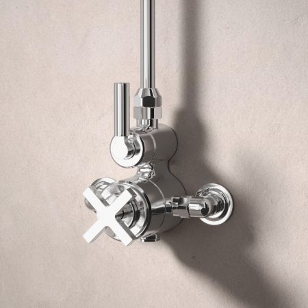 Bayor Single Outlet Exposed Shower with 8" Rose - Metal Lever - Chrome
