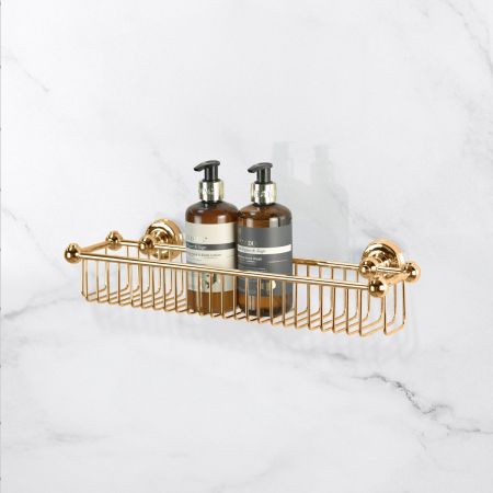 Traditional Bottle Basket - Living Brass
