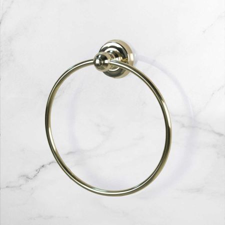 Traditional Round Towel Ring - Living Brass