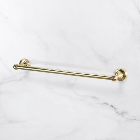 Traditional 600mm Single Towel Rail - Living Brass