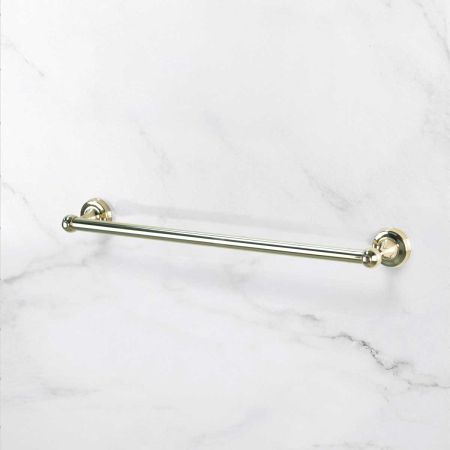 Traditional 600mm Single Towel Rail - Living Brass