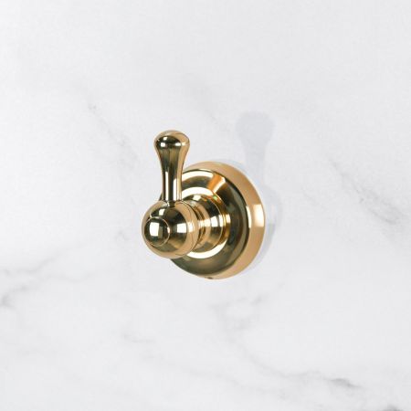 Traditional Single Robe Hook - Living Brass