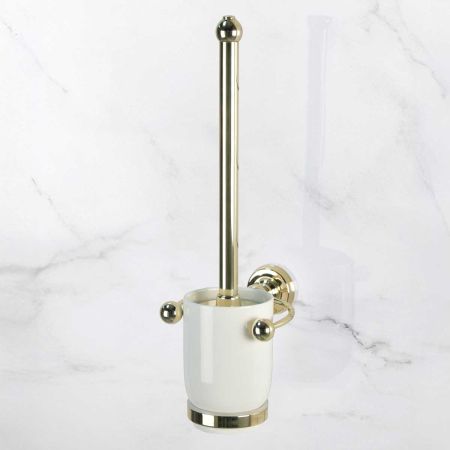Traditional Wall Mounted Toilet Brush Holder - Living Brass
