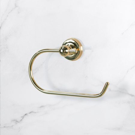 Traditional Wire Toilet Paper Holder - Living Brass