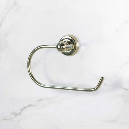 Traditional Wire Toilet Paper Holder - Living Brass
