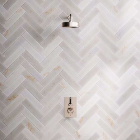 Bayor Single Outlet Concealed Shower with 500mm Wall Arm, 8" Rose & Black Levers in Brushed Nickel