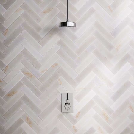 Bayor Single Outlet Concealed Shower with 210mm Ceiling Arm, 8" Rose & Black Levers in Chrome