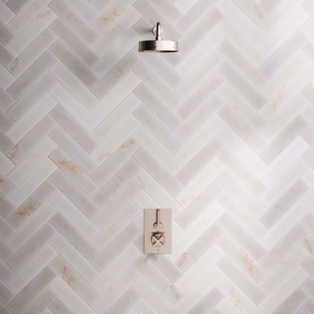 Bayor Single Outlet Concealed Shower with 500mm Wall Arm, 8" Rose & Metal Levers in Brushed Nickel