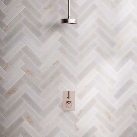 Bayor Single Outlet Concealed Shower with 210mm Ceiling Arm, 8" Rose & Metal Levers in Brushed Nickel