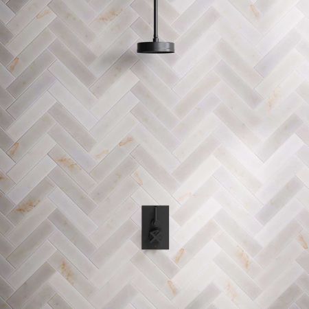 Bayor Single Outlet Concealed Shower with 210mm Ceiling Arm, 8" Rose & Metal Levers in Matt Black
