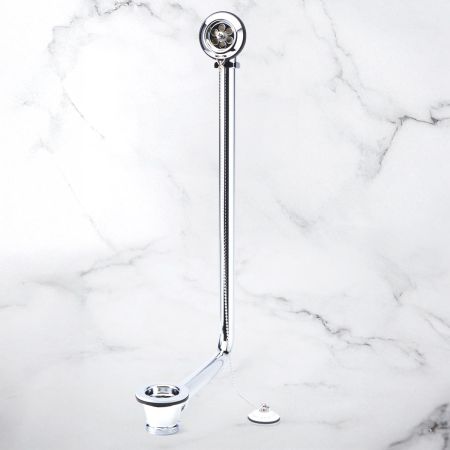 The Cast Iron Bath Company Exposed Overflow Waste with Ceramic Plug - Chrome