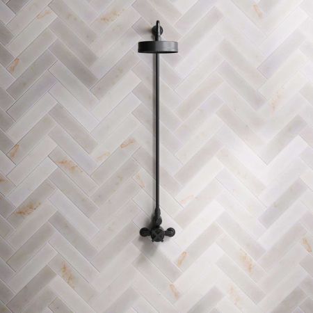 Bayor Single Outlet Exposed Shower with 8" Rose & Metal Levers in Matt Black