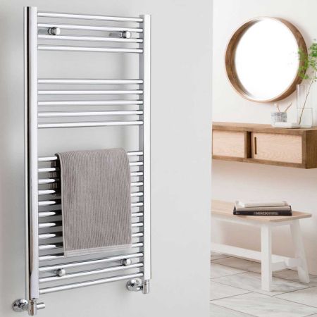 Vogue Focus Straight Towel Rail - Mild Steel Construction - Heating Only - Wall Mounted - Chrome