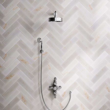 Klee Dual Outlet Semi Exposed Shower with Hook Mount & 8" Rose - Metal Lever