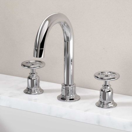 Klee Deck Mounted 3 Hole Basin Mixer - Chrome