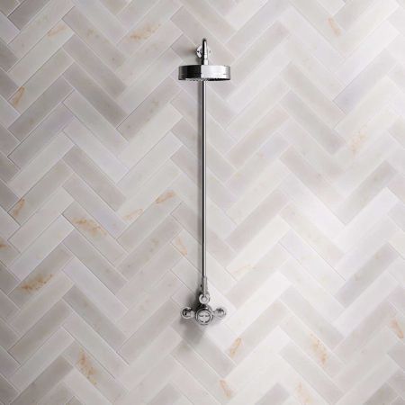 Klee Single Outlet Exposed Shower with 8" Rose - Metal Lever - Chrome