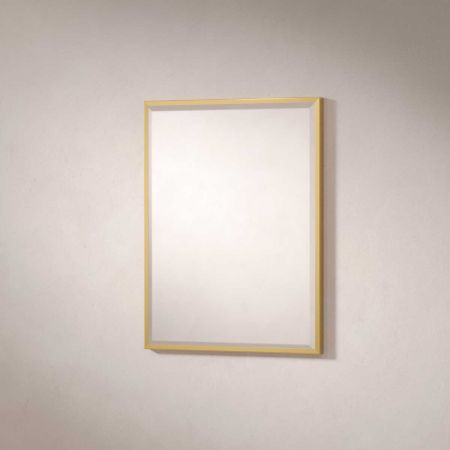 Traditional Fixed 18" x 24" Rectangular Mirror - Living Brass