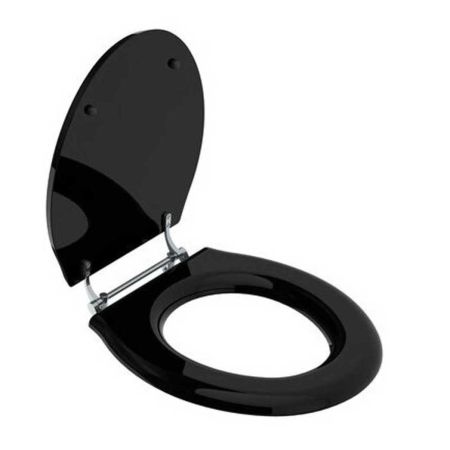 Lefroy Brooks Lissa Doon Matt Black Lavatory Seat With Bar Hinge LB7542