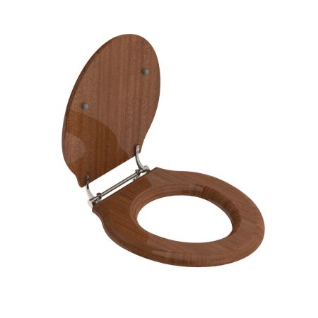 Lefroy Brooks Classic Mahogany Lavatory Seat With Bar Hinge LB7240