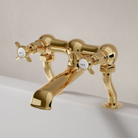 Linton Classic Bath Filler Tap X Top Living Brass 3/4BSP