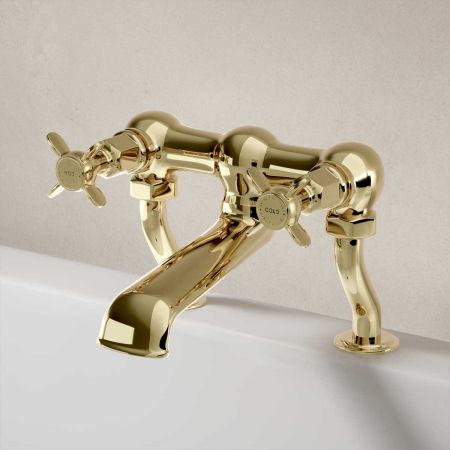 Linton Deck Mounted 2 Hole Bath Filler - Crosshead
