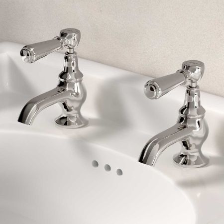 Linton 1/2BSP Basin Pillar Taps Metal Lever
