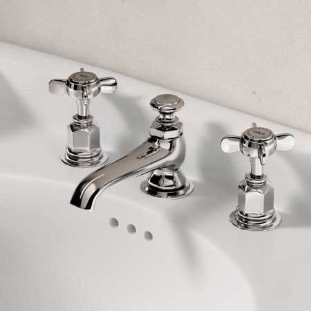 Aysgarth X Top 3 Hole Basin Mixer C/W Pop Up Waste Chrome