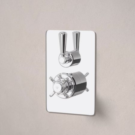 Linton Single Outlet Concealed Shower with 210mm Ceiling Arm & 6" Rose - Metal Lever - Chrome