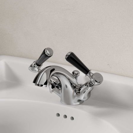 Linton Black Lever Monobloc Basin Mixer Chrome