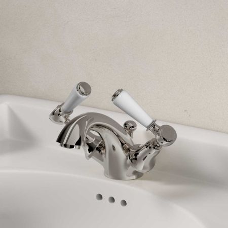 Linton White Lever Monobloc Basin Mixer