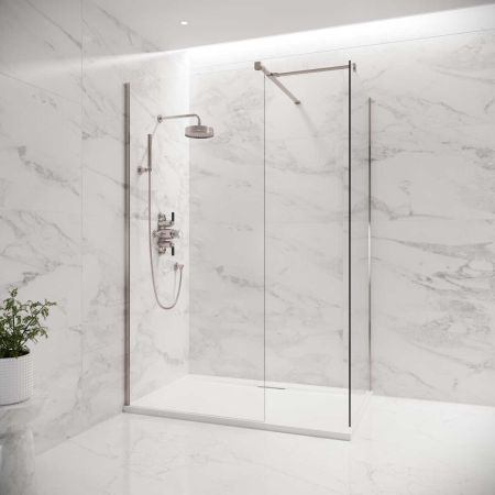 Wharfe Walk In Shower Enclosure - Brushed Nickel