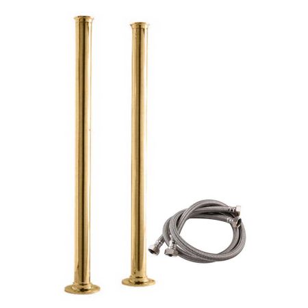 Living Brass Finish Standpipes With Flexi (for baths without tap holes)