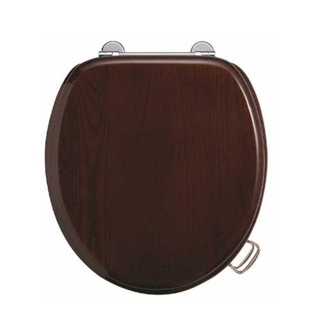 The Burlington Toilet Seat Bar Hinge Mahogany Coloured Finish (Handle Not Included)