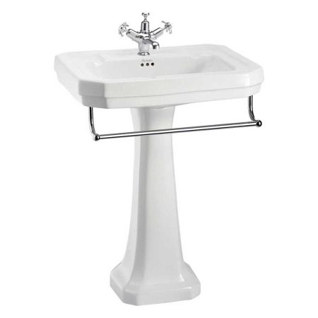 The Burlington Victorian Large Basin With Towel Rail & Pedestal