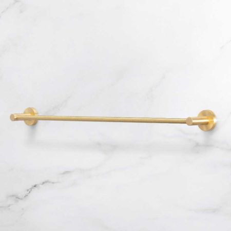 Contemporary Collection Single Towel Rail - Brushed Brass