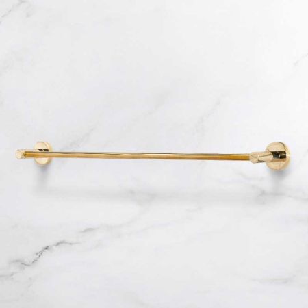 Contemporary Single Towel Rail - Living Brass