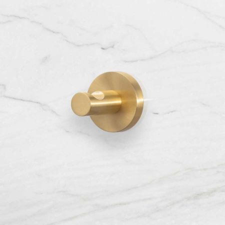 Contemporary Collection Single Robe Hook - Brushed Brass