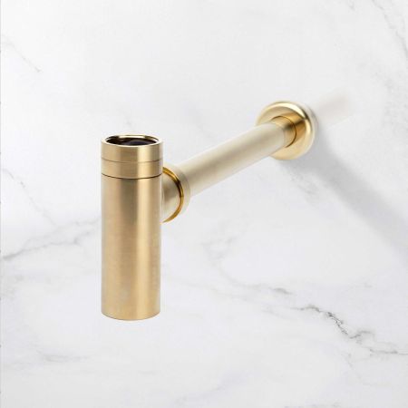 Contemporary Collection Flat Bottom Basin Bottle Trap - Brushed Brass