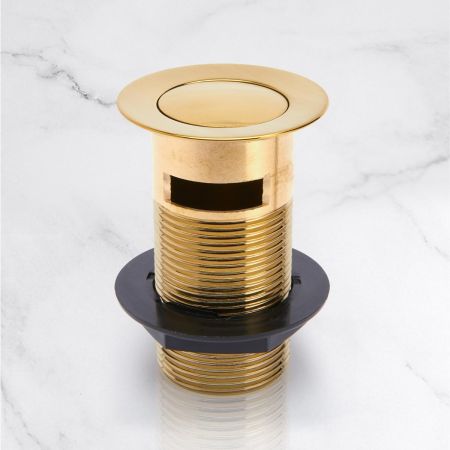 Slotted Click Clack Waste - Brushed Brass