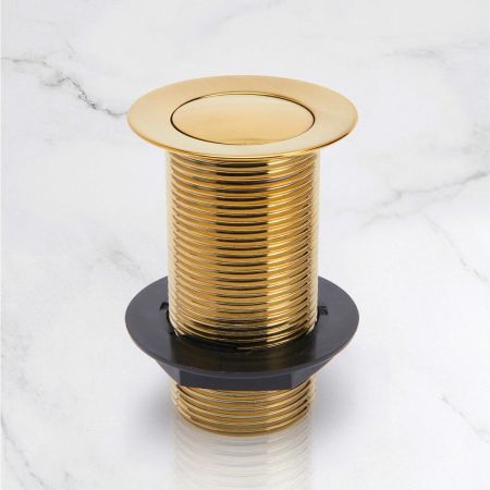 Unslotted Click Clack Waste - Brushed Brass
