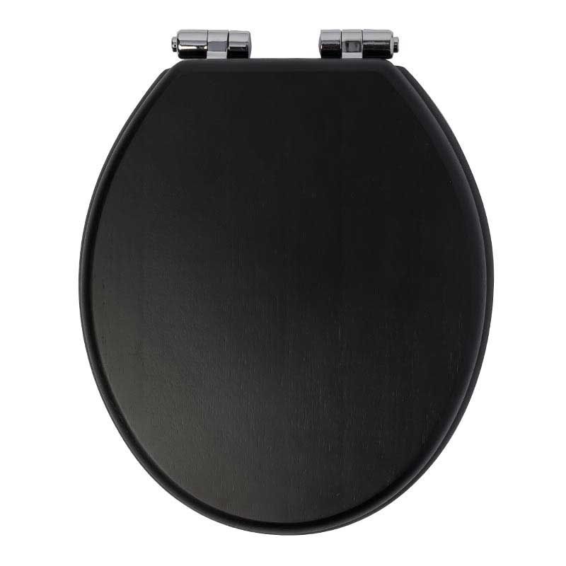 The Cast Iron Bath Company - Tamar Toilet Seat - Matt Black - Top View