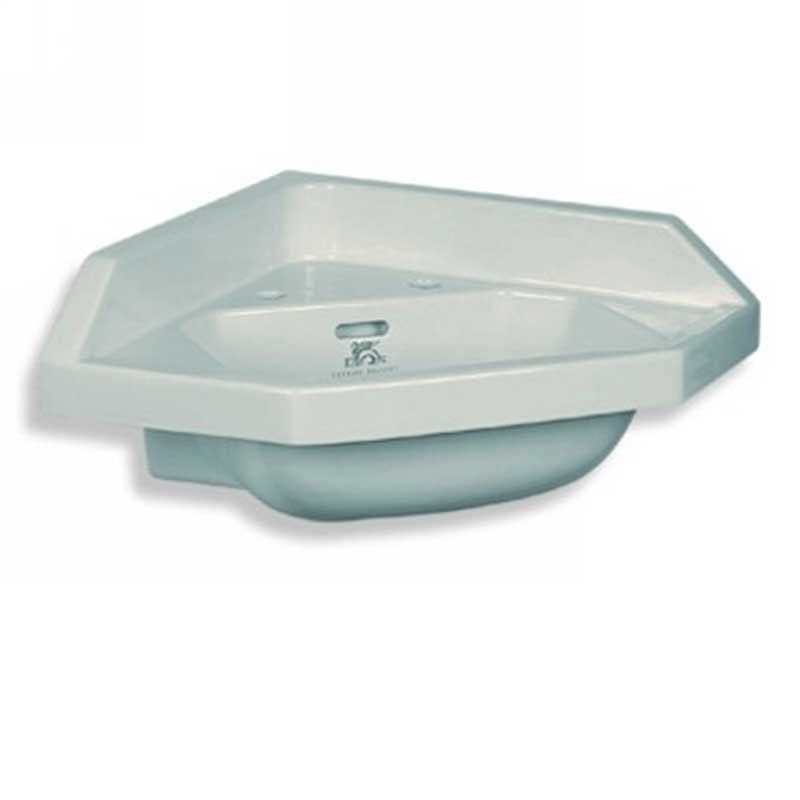 Lefroy Brooks Charterhouse Corner Cloakroom Basin (Two Tap Hole) LB7262