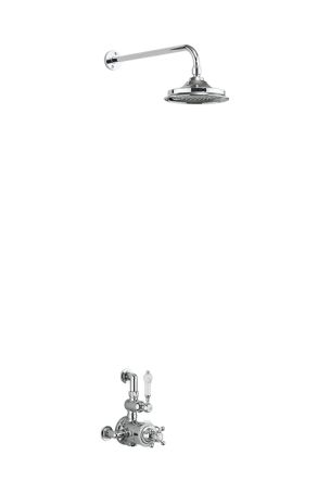 Burlington Avon Thermostatic Exposed Shower Valve Single Outlet with Fixed Shower Arm and 12" Shower Head