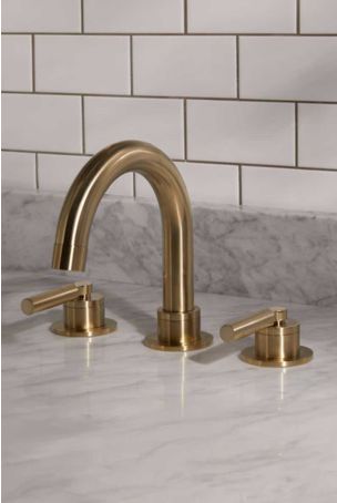 Senska 3-Hole Bath Filler - Deck Mounted - Metal Lever - Brushed Brass