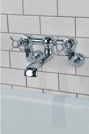 Aysgarth Bath Filler Tap Wall Mounted X Top 3/4BSP